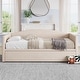 preview thumbnail 3 of 8, Twin Size Upholstered Sofa Bed Daybed with Extended Pop Up Trundle, Space-Saving Twin to King Design for Guest Room