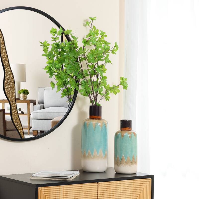 2-Piece Ocean Ombre Stoneware Vase Set