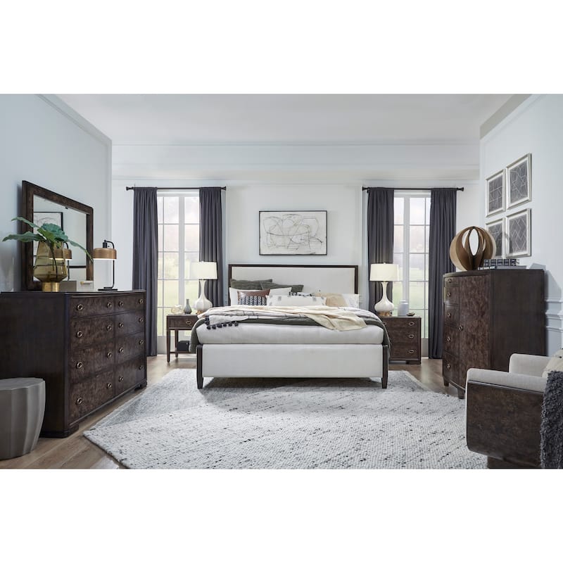 Magnussen Home Rowan Espresso Upholstered Panel Bed