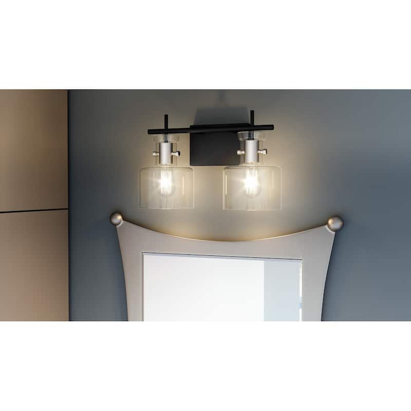 Pensbury 2-Light Matte Black Vanity Light