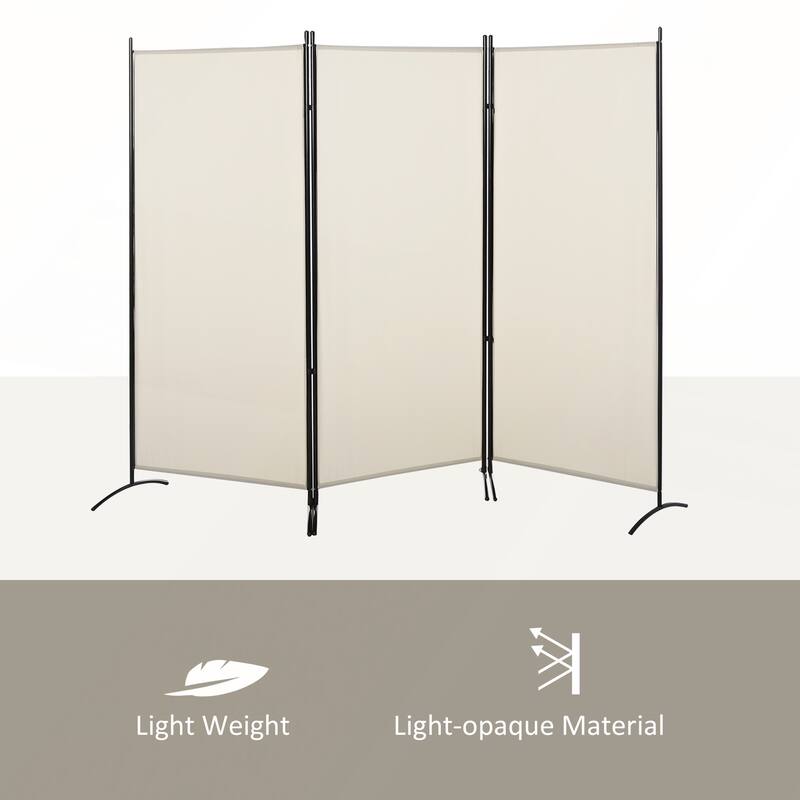 Stylish 6' Beige 3-Panel Room Divider for Creating Private Spaces and Enhancing Home Decor