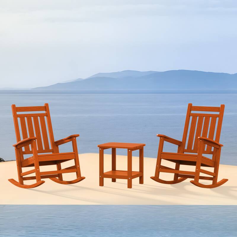 Outdoor Patio HDPE Rocking Chiar, Extra Wide Seat & Backrest