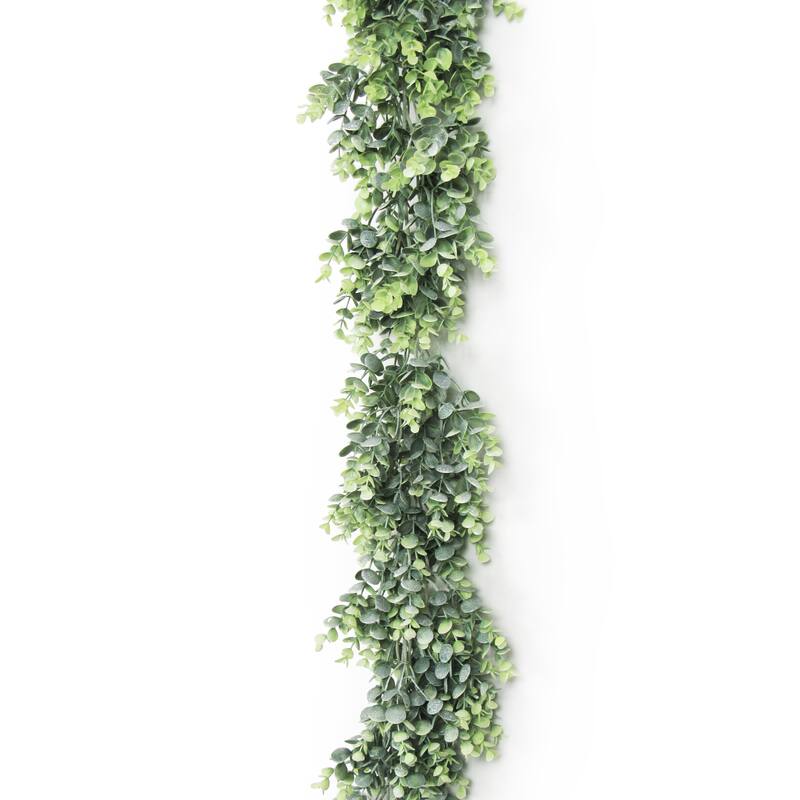6ft Frosted Green Artificial Spiral Eucalyptus Leaf Vine Plant Hanging Greenery Foliage Garland ...