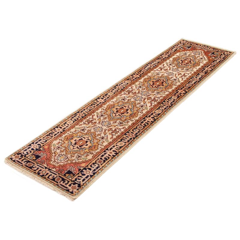 ECARPETGALLERY Hand-knotted Serapi Heritage Cream Wool Rug - 2'7 x 10'0