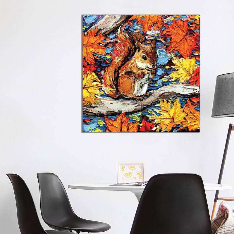 iCanvas "Squirreling Away" by Aja Trier Canvas Print - 37x37x1.5