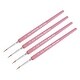 preview thumbnail 1 of 4, Detailing Paint Brush 0.53" Bristle Length with Pink Wood Handle 4Pcs