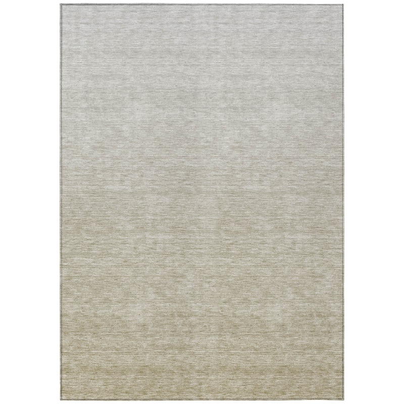 Machine Washable Indoor/ Outdoor Chantille Solid Ombre Rug