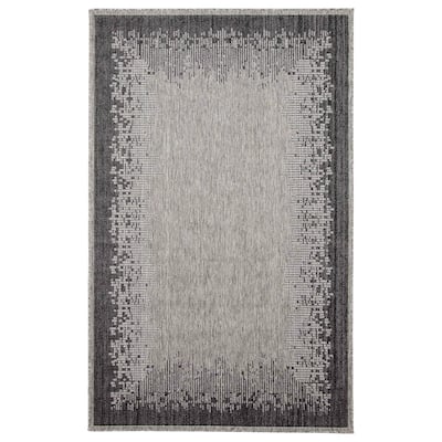 ECARPETGALLERY Machine Woven Edge Grey Area Rug