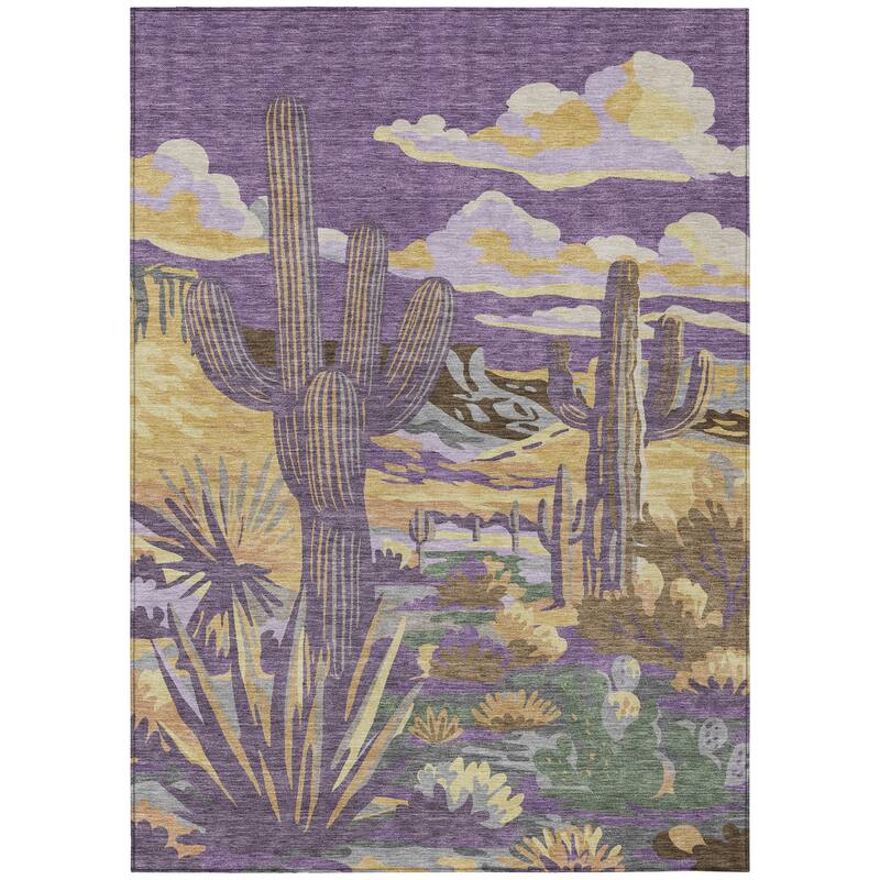 Machine Washable Indoor/ Outdoor Southwestern Mesa Chantille Rug