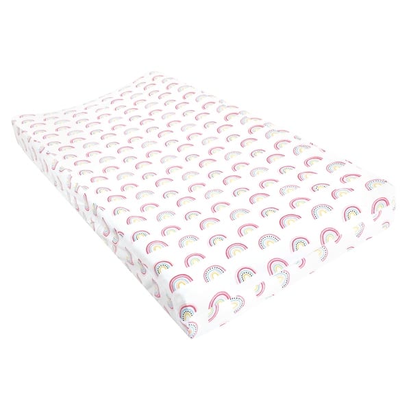 slide 1 of 1, Hudson Baby Infant Girl Changing Pad Cover, Modern Rainbow, One Size - Modern Rainbow Cotton - Modern Rainbow