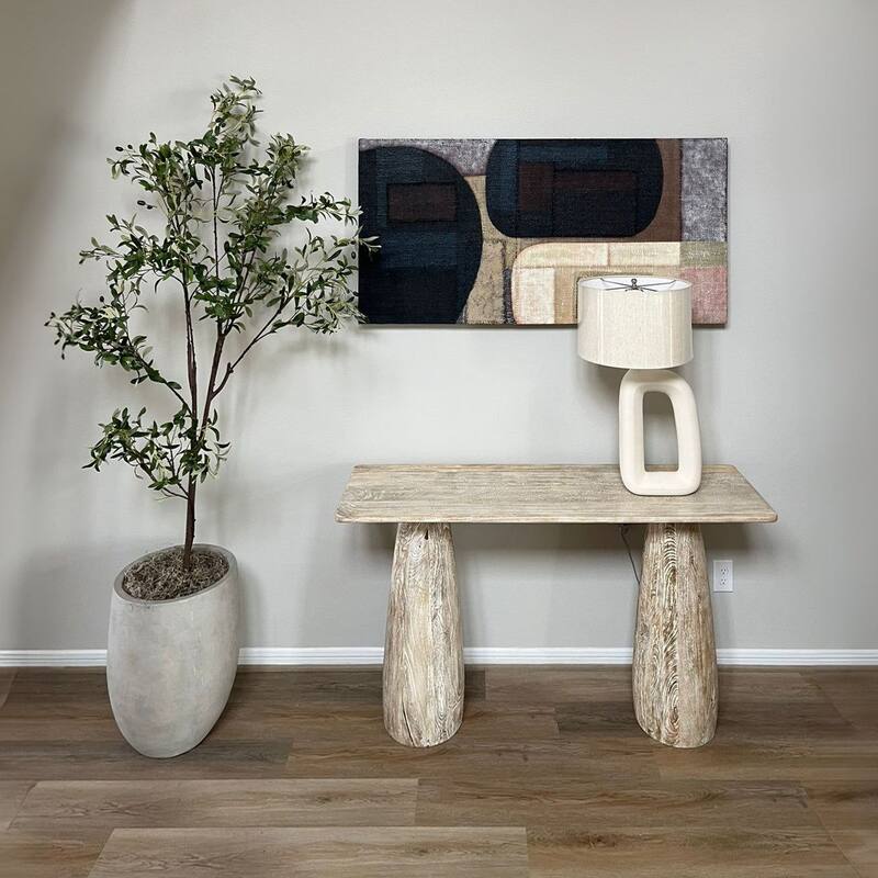 Kenzo 59" Mango Wood Console Table, Light Brown