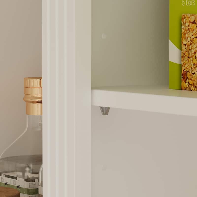 Coffee Bar Cabinet and Work Desk with Hutch,Pantry Storage Cabinet with Outlets