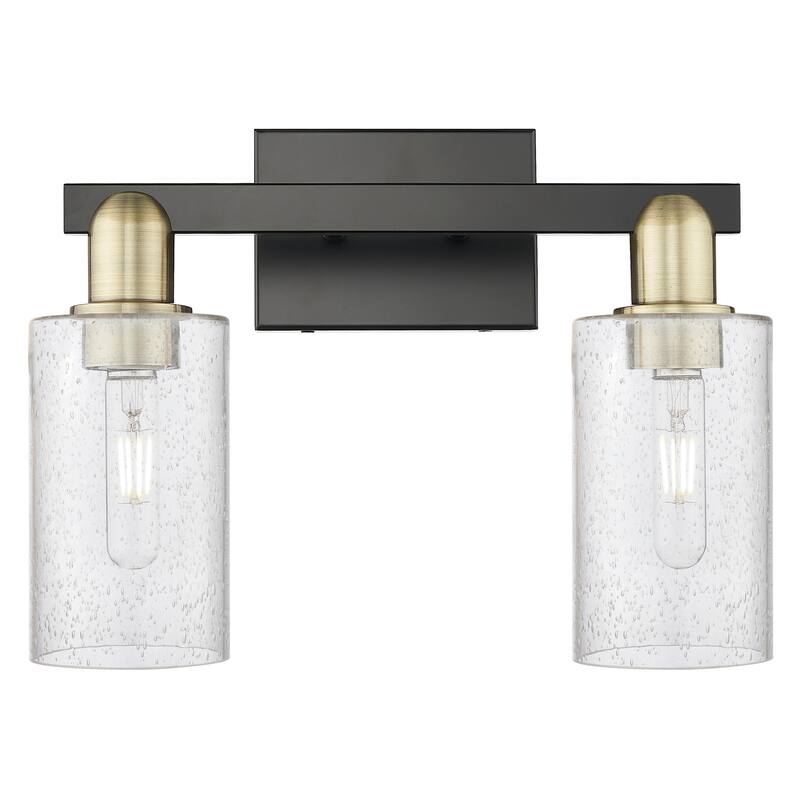 Innovations Lighting Endless Possibilities Arcadia - Clymer - 2 Light 15" Bath Vanity Light - Black Antique Brass/Seedy