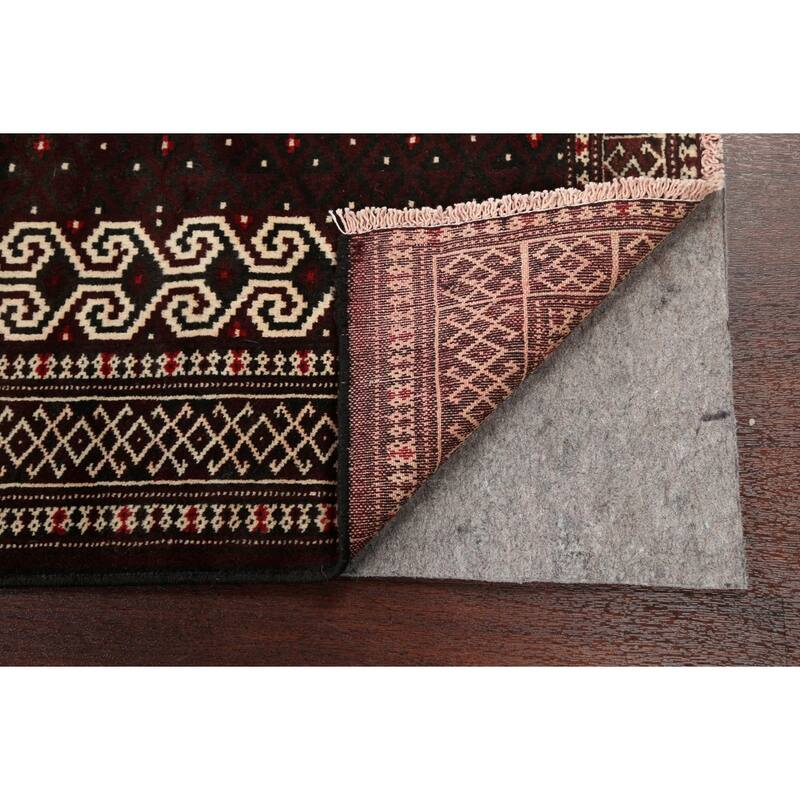 Geometric Traditional Balouch Persian Area Rug Wool Hand-knotted - 2'7" x 3'7"