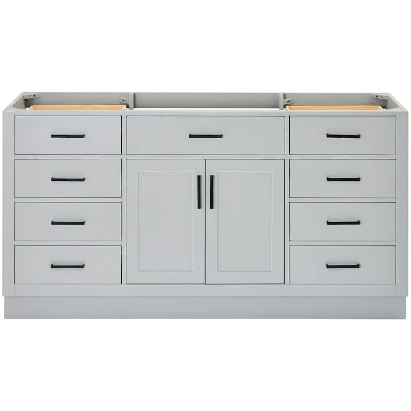 Ariel T066S-BC Hepburn 66" Single Free Standing Vanity Cabinet Only - Grey - Ash Finish