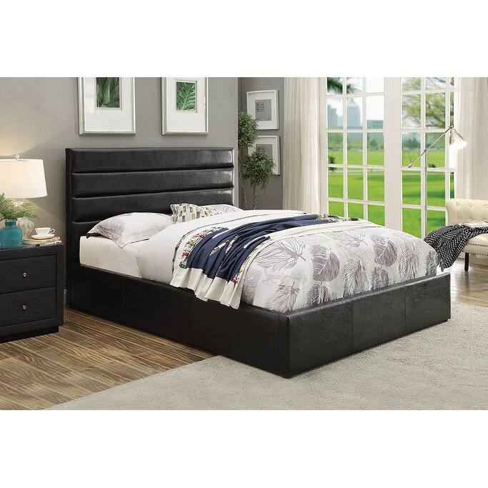 Riverbend Upholstered Storage Panel Bed Black