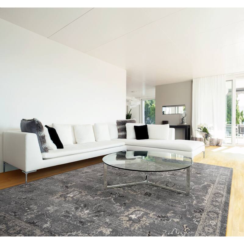 Domani Portland Sky Blue Boho Distressed Area Rug