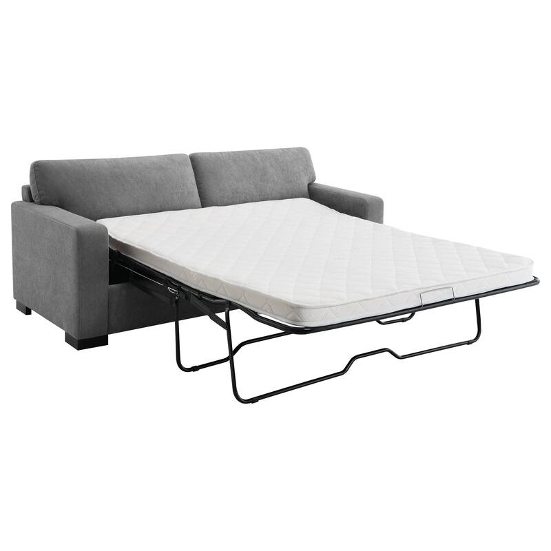 Vicente Grey Upholstered Sofa Sleeper with Queen Mattress