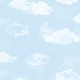 preview thumbnail 7 of 6, Galerie Wallcoverings Tiny Tots 2 Billowing Clouds Non-woven Matte Wallpaper Roll 33 feet x 21 inches - Sky Blue