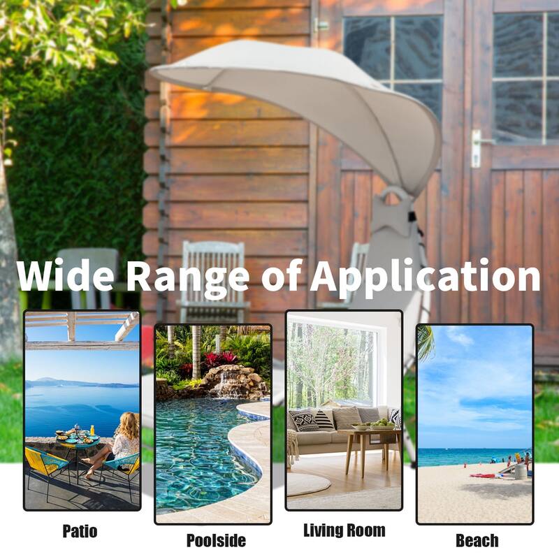 Costway Chaise Lounge Chair with Canopy Hammock Chair with Canopy