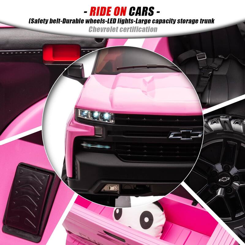 Baby Car 24V 2-Seater Truck Licensed Chevrolet Silverado Ride On Toy w/Parent Remote Control