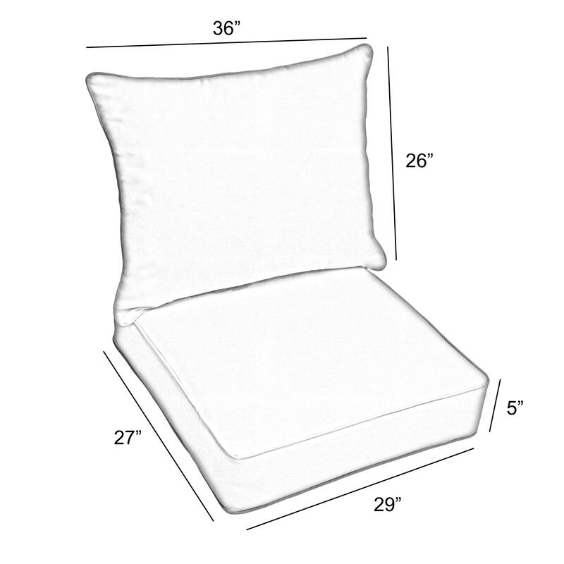 Sorra Home Outdura Solid Indoor/Outdoor Corded Deep Seating Pillow and Cushion Chair Set