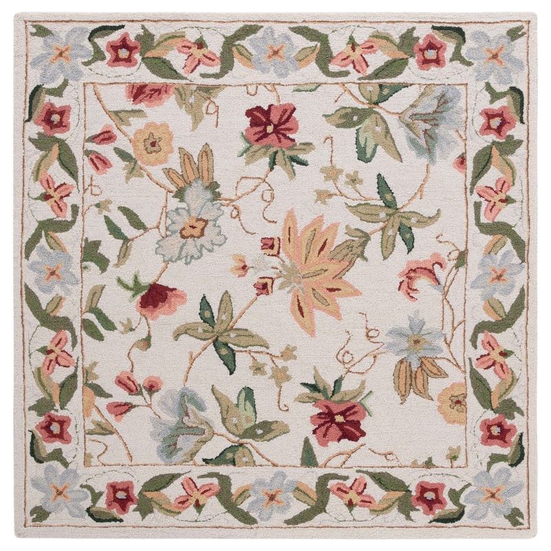 SAFAVIEH Handmade Chelsea Rubi French Country Floral Wool Rug
