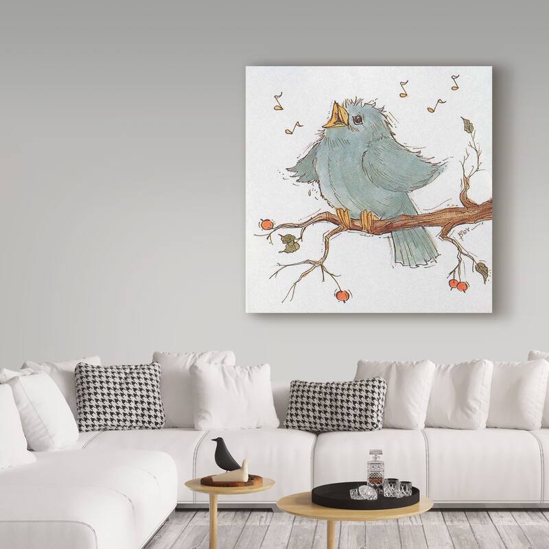 Beverly Johnston 'Blue Song Bird' Canvas Art