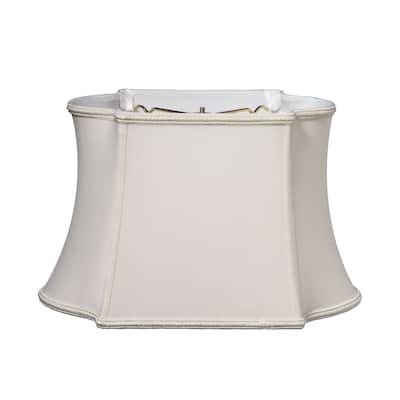 Cloth & Wire Slant Fancy Oblong Softback Lampshade with Washer Fitter, Cream