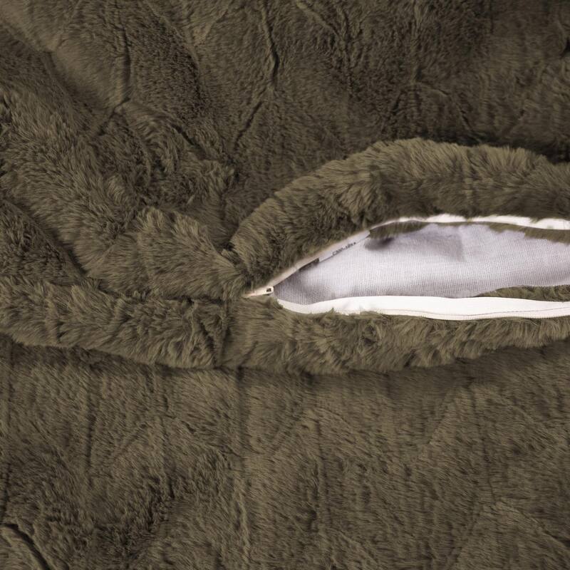 Allan Andrews Scroll Puff Rocker with Titanium Frame, Angora Collection