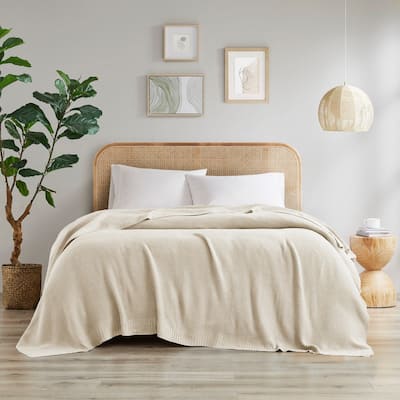 INK+IVY Bree Solid Reversible Knit Blanket