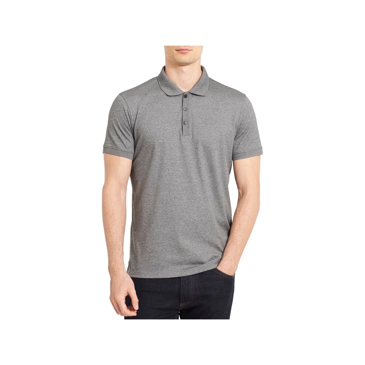 calvin klein men's liquid touch interlock polo