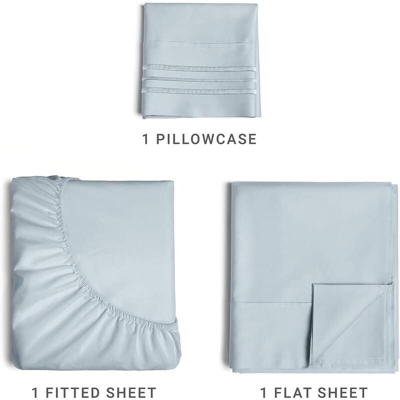 CGK Linens 4 Piece Solid Microfiber Deep Pocket Soft Bed Sheet Set