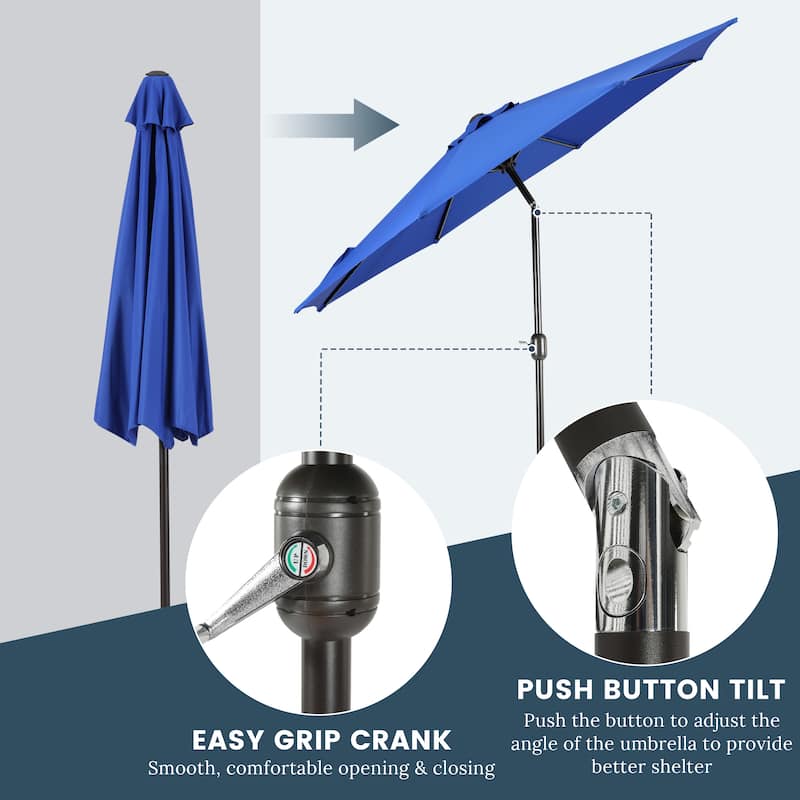 Holme 9-foot Steel Market Patio Umbrella with Tilt-and-Crank