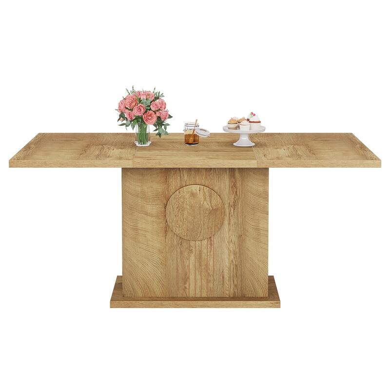 Wood Dinner Table, Kitchen Dining/Living Room Accent Dinner Table Gathering Table