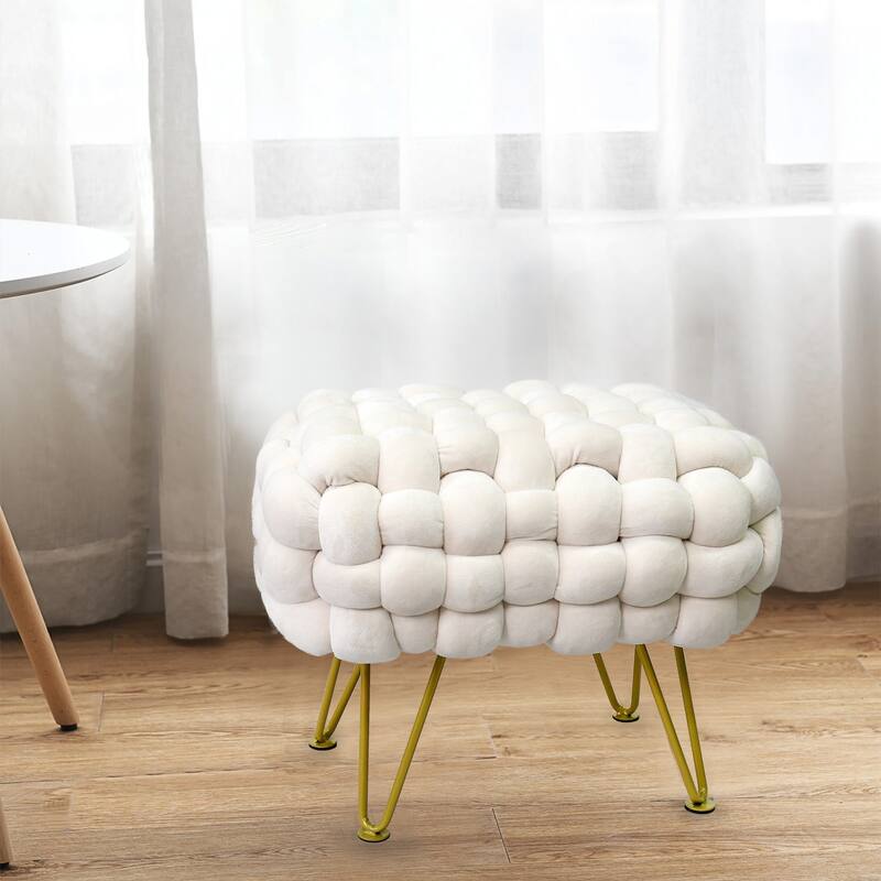 Velvet Pouf Stool 27"x20"x20"