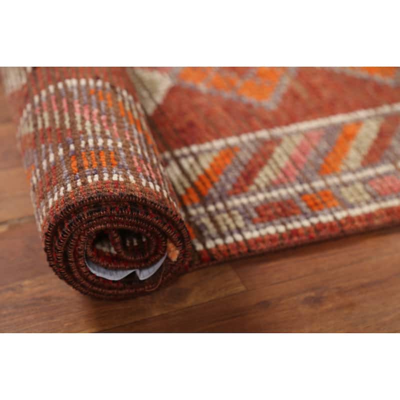 Oushak Turkish Vintage Runner Rug Foyer Hand-Knotted Wool Carpet - 2'11"x 12'9"