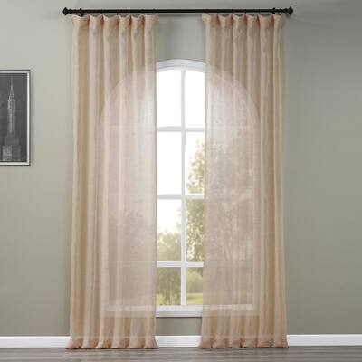 Exclusive Fabrics Open Weave Natural Linen Sheer Curtain (1 Panel)