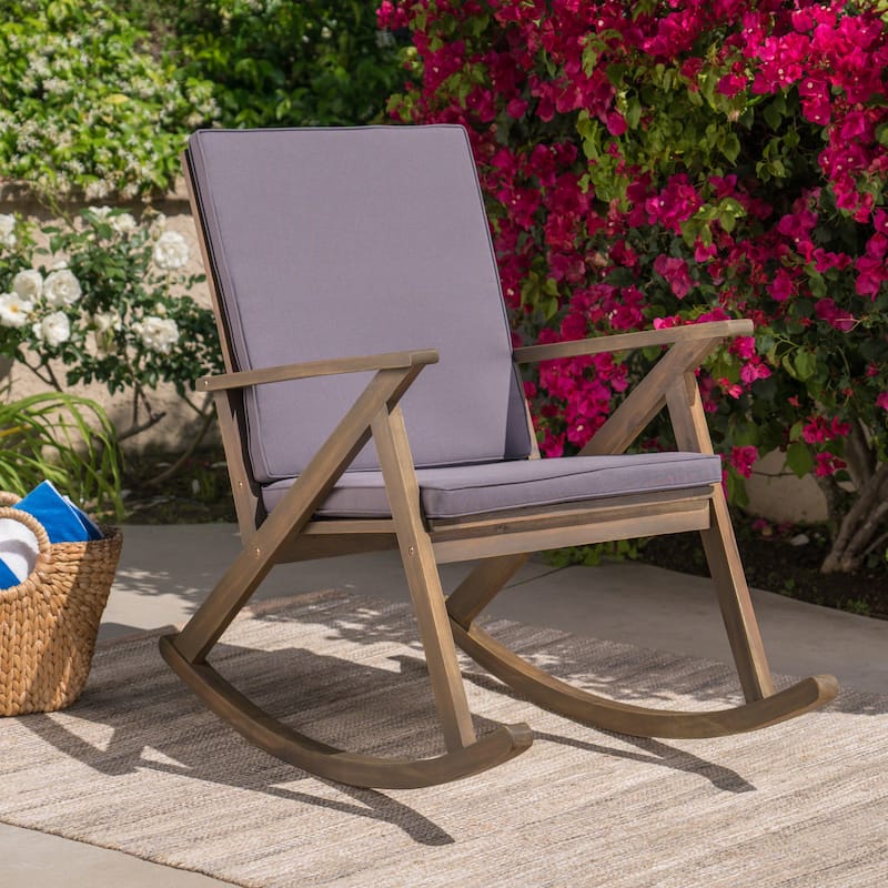 Outdoor Wooden Porch Rocker Chair for Garden, Backyard, Porch & Deck