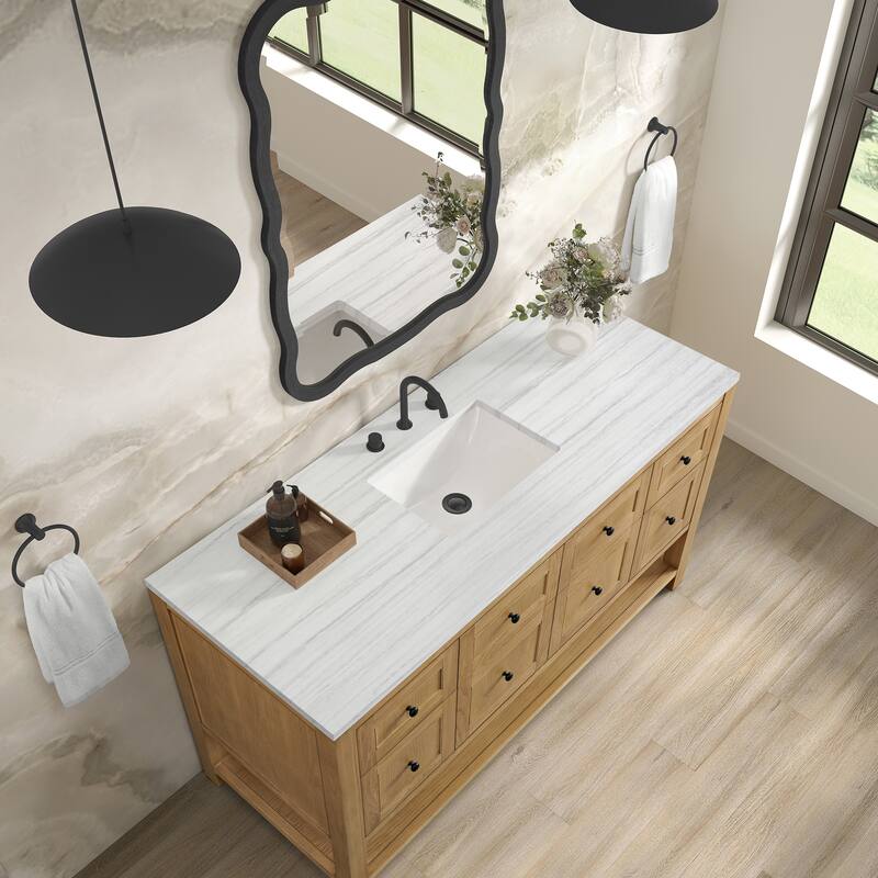 Breckenridge 60" Single Vanity, Light Natural Oak - 60S - Arctic Fall