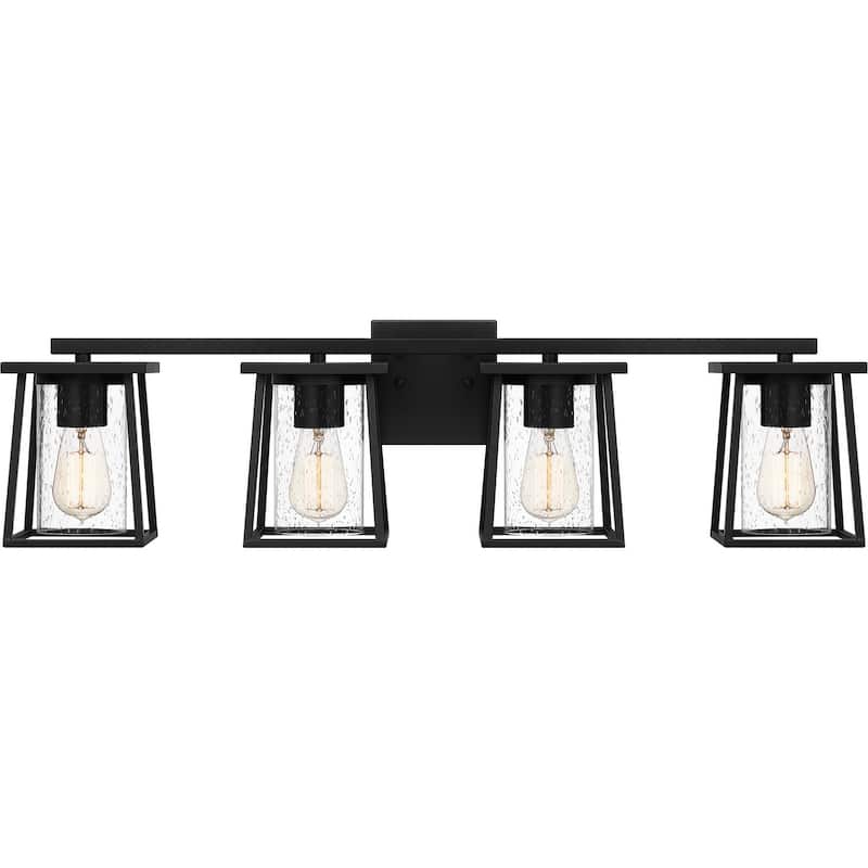 Lodge 4-Light Bathroom Vanity Light in Matte Black