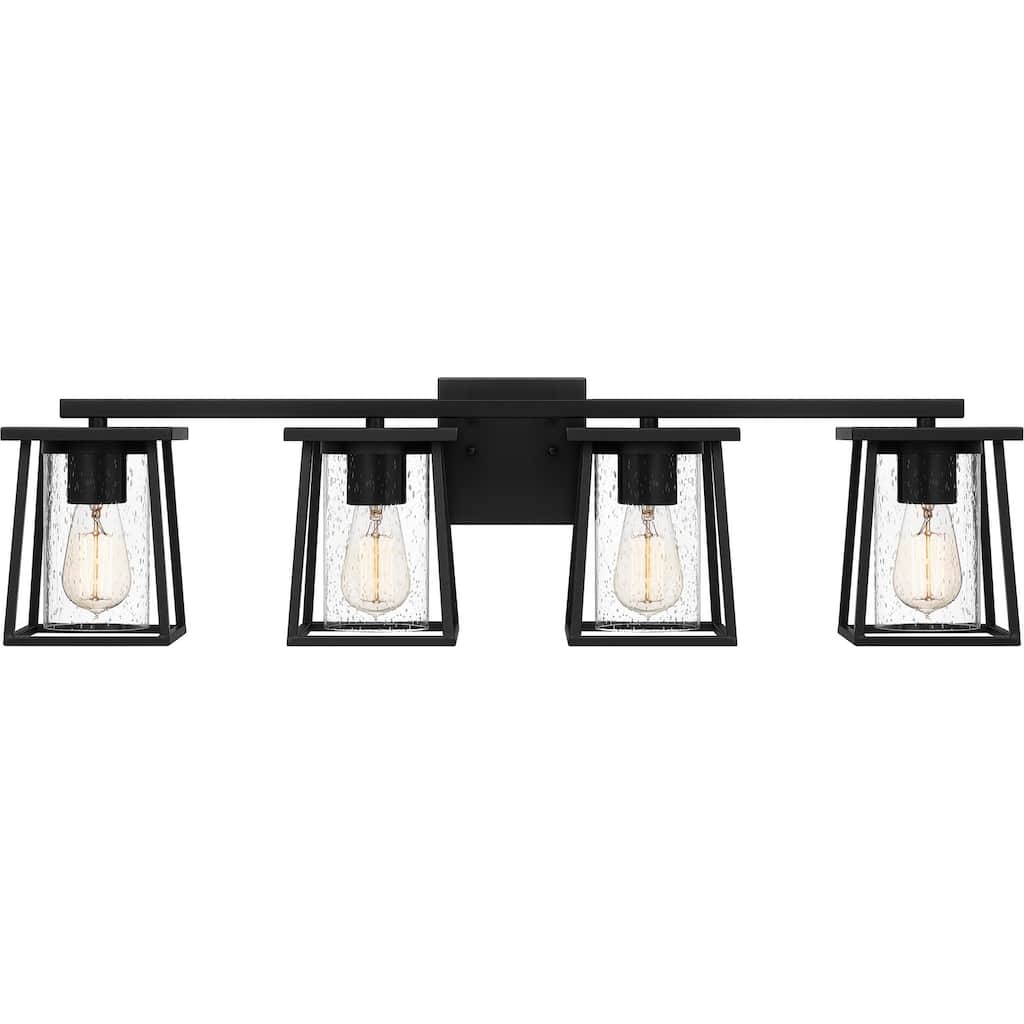 Lodge 4-Light Bathroom Vanity Light in Matte Black