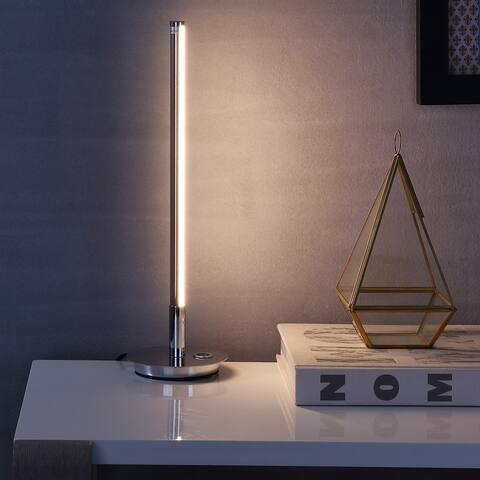 Julian 16.5" LED Integrated Table Lamp, Chrome by JONATHAN Y
