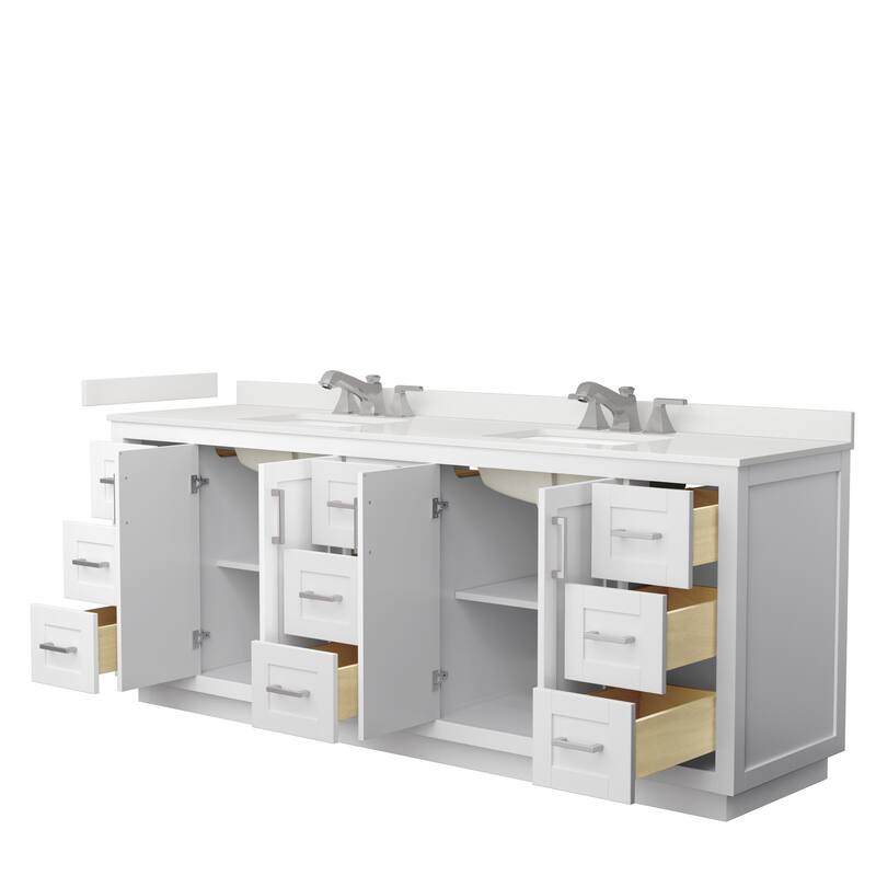 Miranda 84-inch Double Vanity, Quartz Top