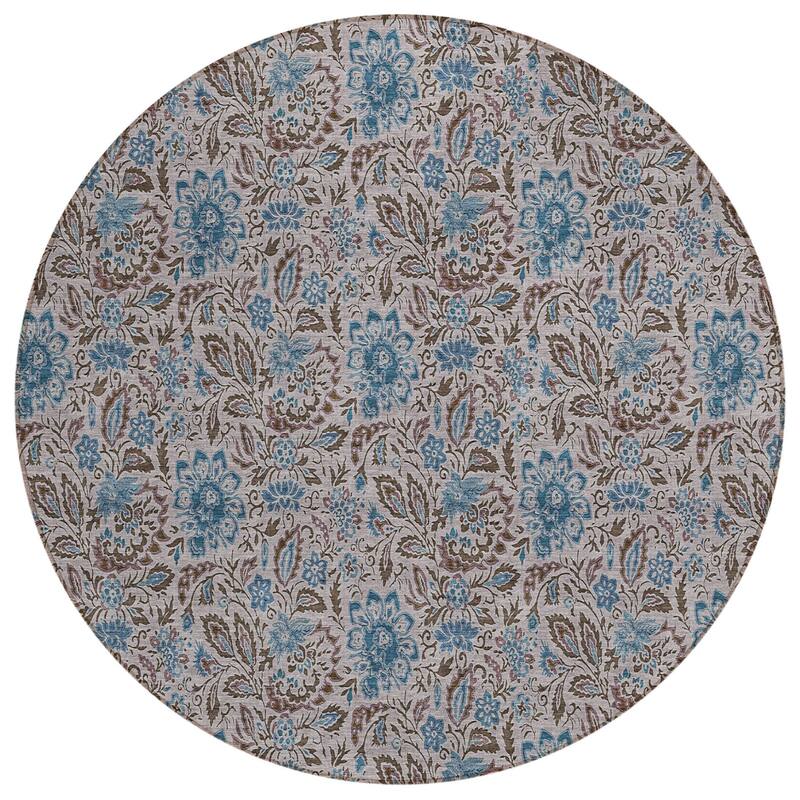 HomeRoots Floral Transitional Rectangle Outdoor Rug