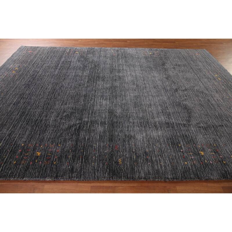 Striped Gabbeh Oriental Area Rug Wool Carpet - 8'9" x 11'6"