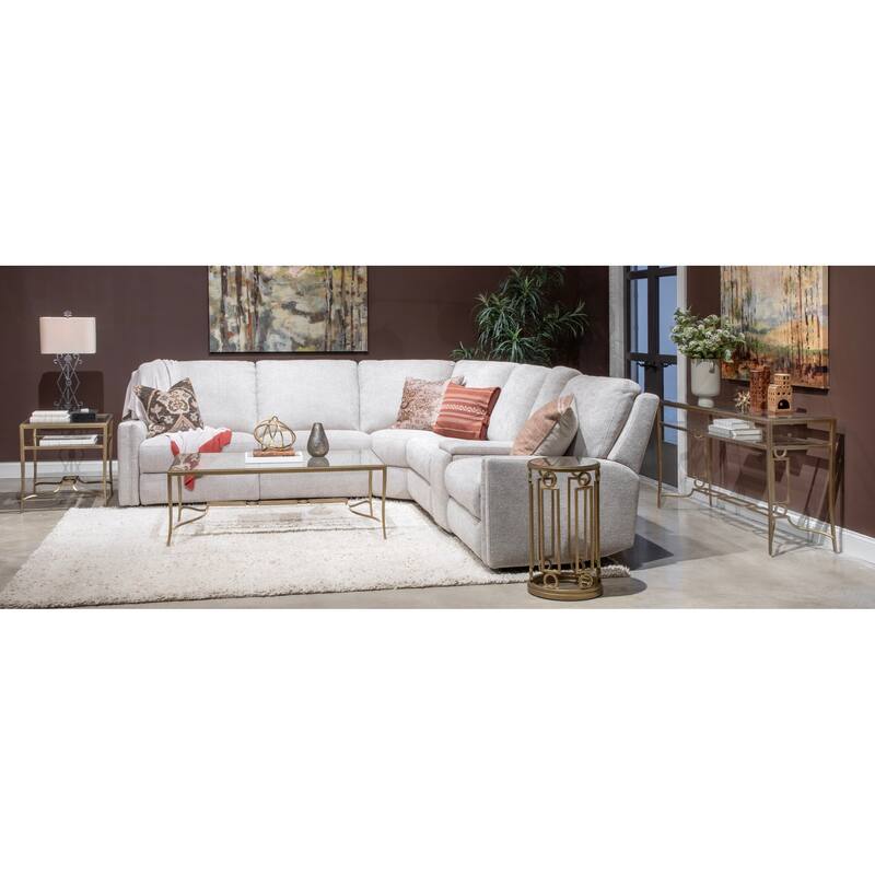 Magnussen Home Lorena Burnished Brass Rectangular End Table - 22''W x 26''D x 24''H