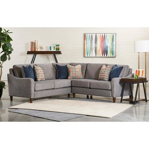 Velmar Plush Upholstered Taupe Sectional Sofa