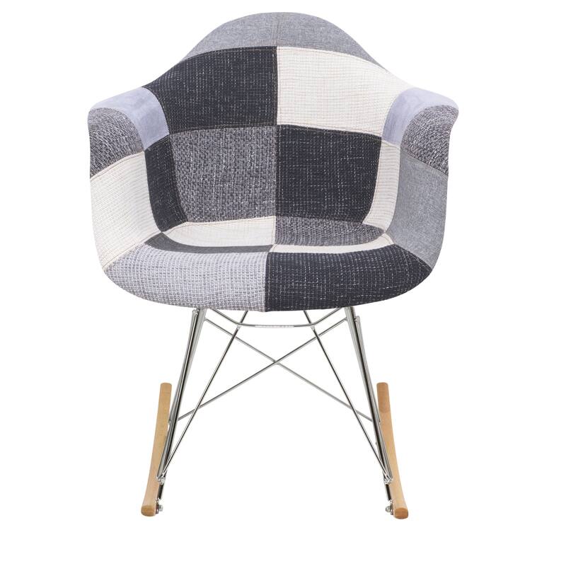 Wilson Twill Fabric Nursing Rocking Chair with Eiffel Base, Accent Armchair for Living Room & Bedroom