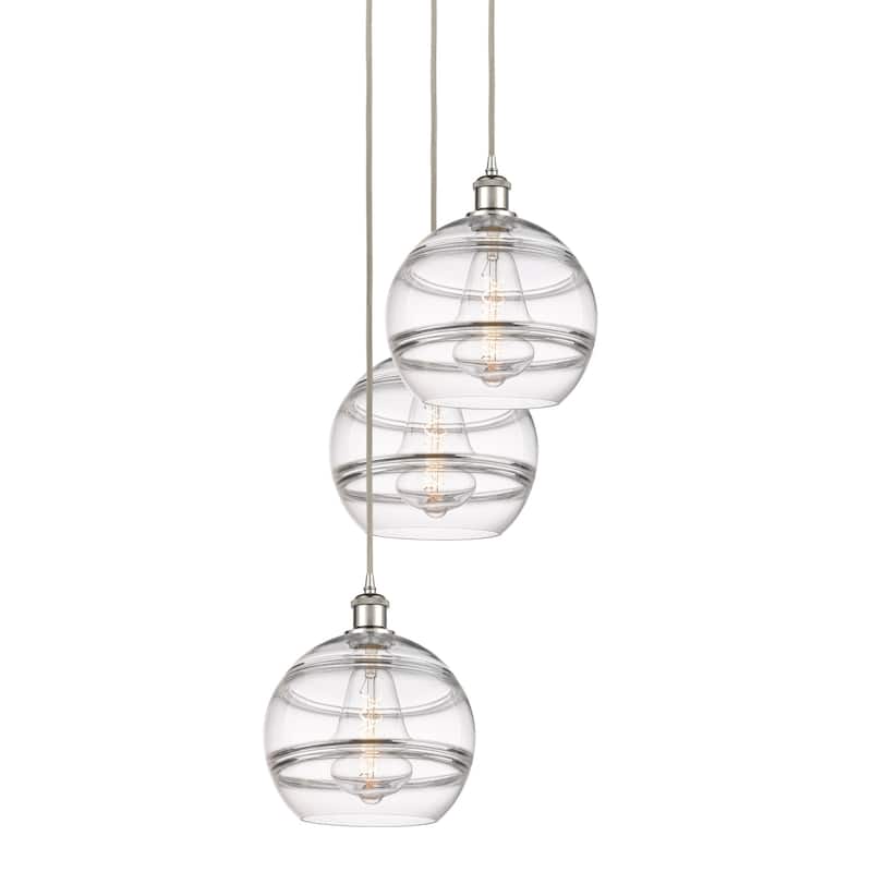 Innovations Lighting 113B-3P-36-17 Rochester Pendant Rochester 3 Light - Polished Nickel / Clear